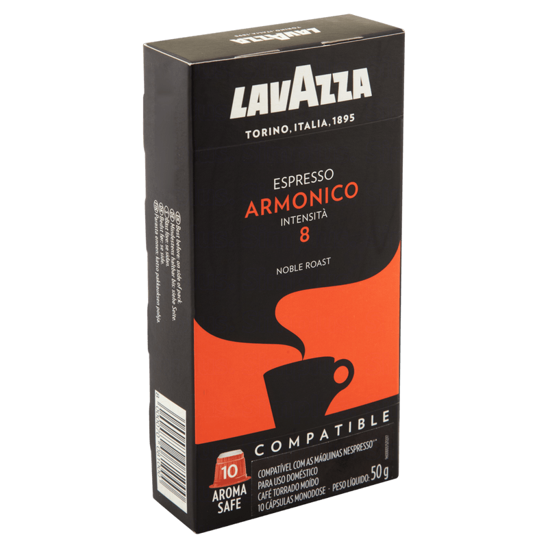 Cafe-em-Capsula-Espresso-Armonico-100--Arabica-Lavazza-Caixa-com-50g-de-10-Unidades