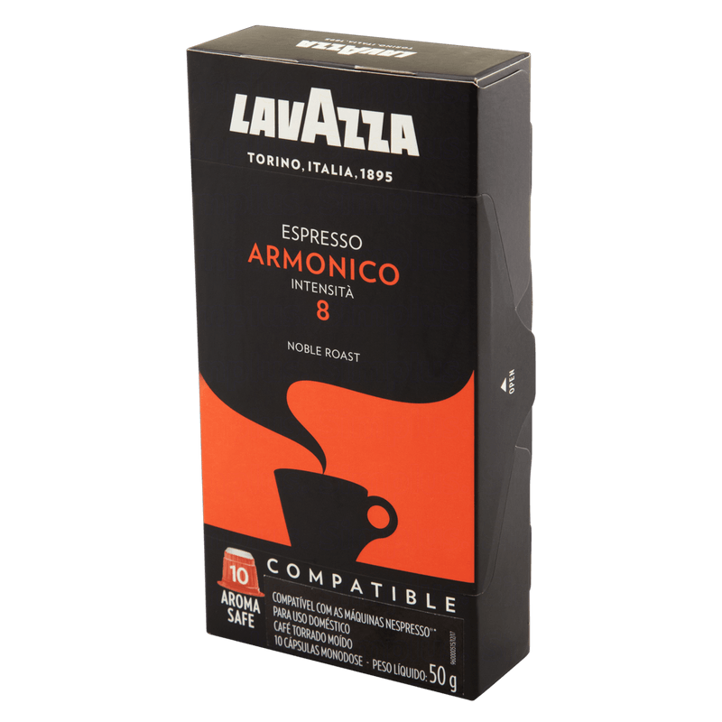 Cafe-em-Capsula-Torrado-e-Moido-Espresso-Armonico-100--Arabica-Lavazza-Caixa-50g-10-Unidades