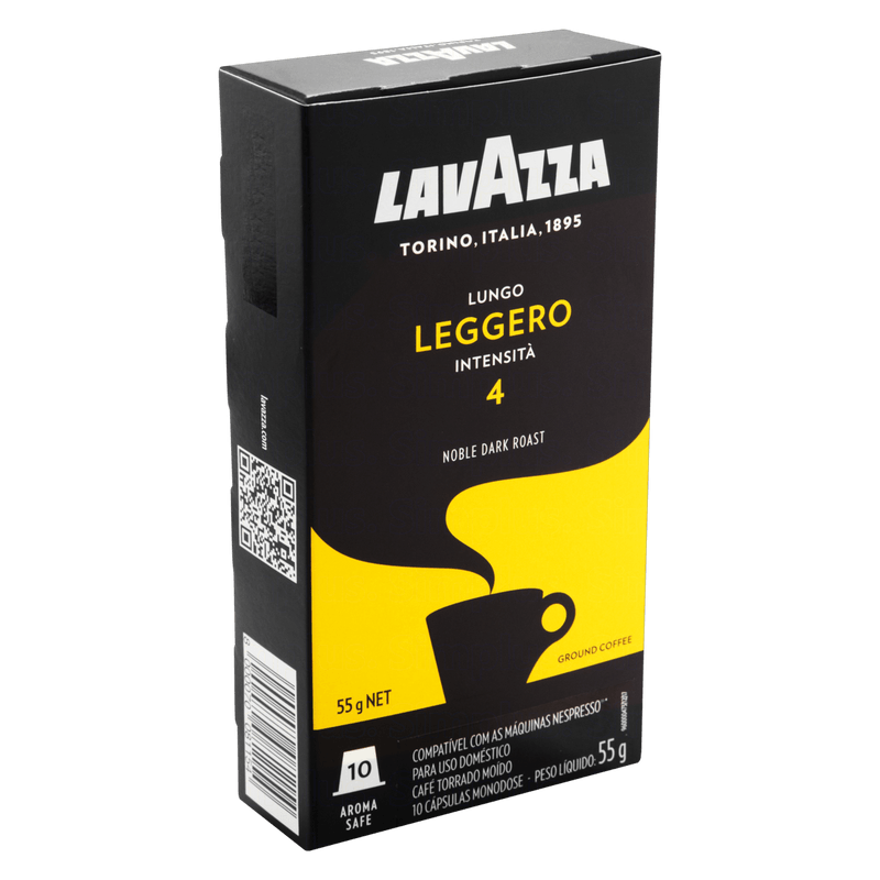 Cafe-em-Capsula-Torrado-e-Moido-Lungo-Leggero-100--Arabica-Lavazza-Caixa-55g-10-Unidades