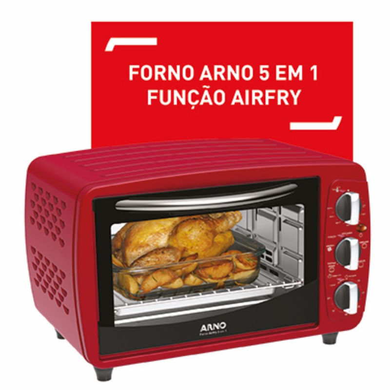 Forno-Air-Fry-20l-127V-Vermelho-5-em-1--Arno