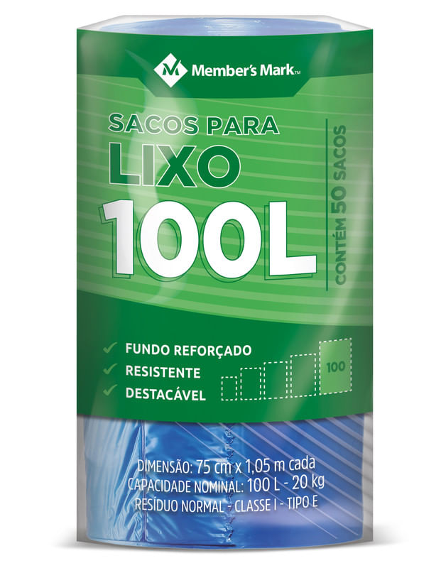Saco-para-Lixo-Fundo-Reforcado-100l-Member-s-Mark-Pacote-com-50-Unidades