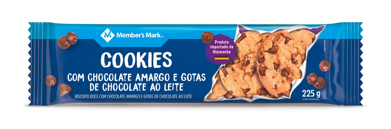 Cookies de Baunilha com Gostas de Chocolate Member's Mark Pacote 225g