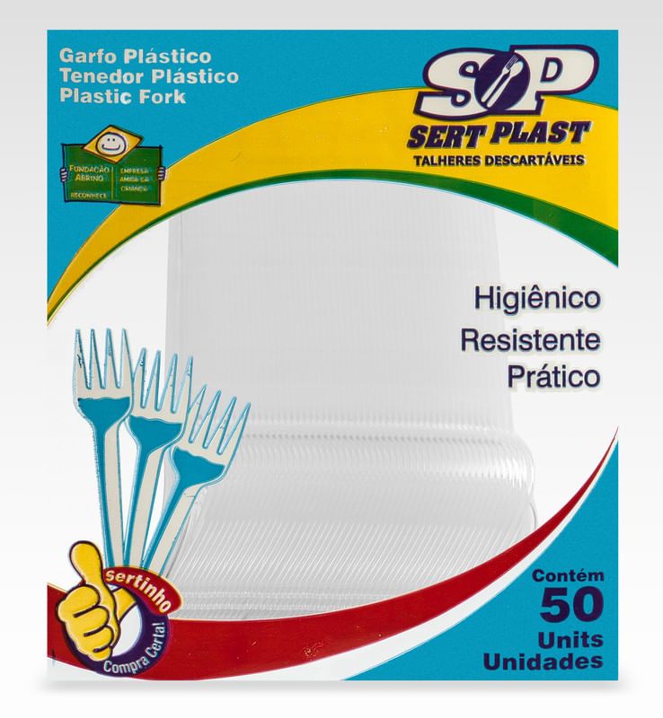 Garfo-Plastico-Cristal-Refeicao-Sert-Plast-Pacote-com-50-Unidades