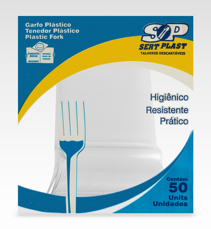 Garfo-Plastico-Cristal-Sobremesa-Sert-Plast-Pacote-com-50-Unidades