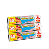 Saco para Conservar Alimentos Freezer-Roll Pack com 2 litros com 3 Rolos com 100 Unidades Cada