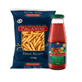 Kit Macarrão Penne Pacote 500g + Molho de Tomate Paganini Vidro 690g