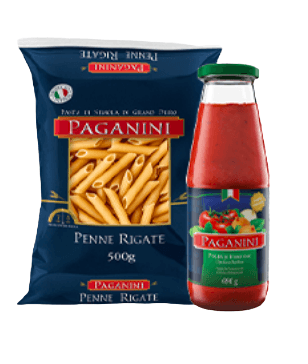 Kit-Macarrao-Penne-Pacote-500g---Molho-de-Tomate-Paganini-Vidro-690g