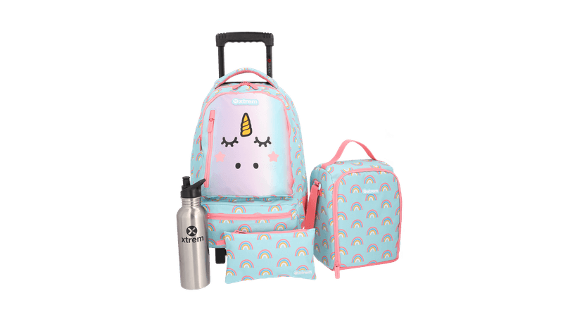 Mochila de Rodinhas Sleep Unicórnio Xtrem Samsonite Kit com 4 Peças