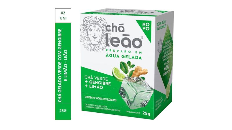 Cha-Gelado-Verde-com-Gengibre-e-Limao-Leao-Pack-2-Caixas-25g