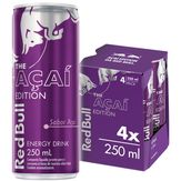 Energético Red Bull Energy Drink Açaí Edition Pack 4 Latas 250 ml Cada