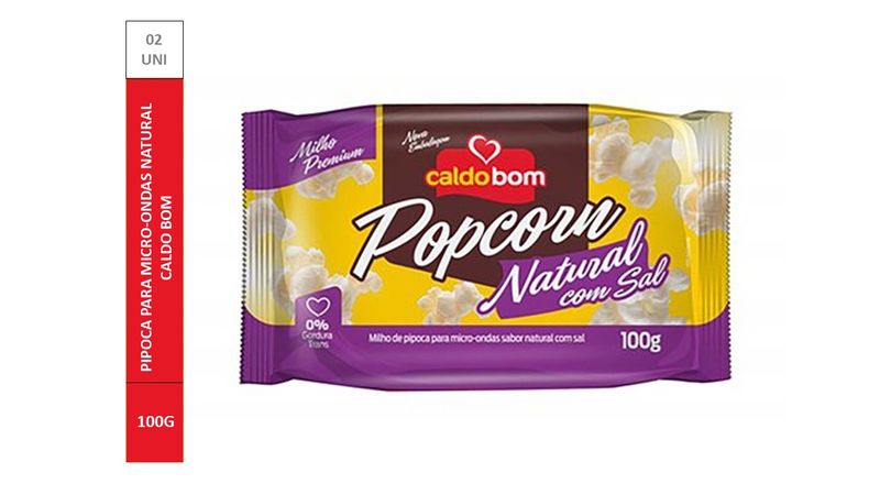 Pipoca-para-MicroOndas-Natural-Caldo-Bom-Pack-2-Unidades-100g-Cada-