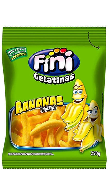 Balas-de-Gelatina-Bananas-Fini-Pacote-250g