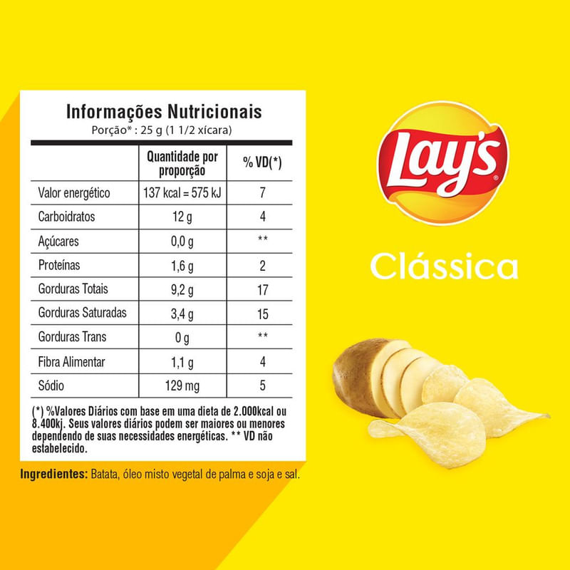 Batata-Frita-Lisa-Classica-Lays-Pacote-80G