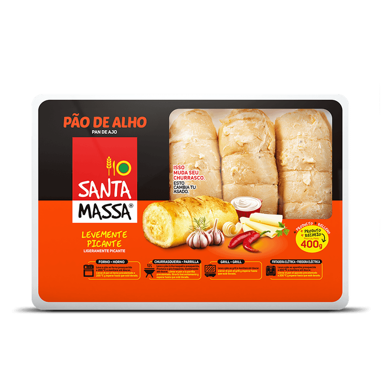 Pao-de-Alho-Levemente-Picante-Santa-Massa-Bandeja-400g