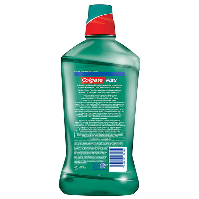 Enxaguante-Bucal-Zero-Alcool-Fresh-Mint-Plax-Colgate-Leve-1000ml-Pague-700ml