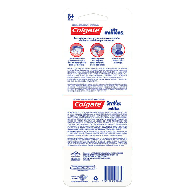 Escova-de-Dente---Creme-Dental-Infantil-Colgate-Smiles-2-unid-Escova-de-dente---Creme-Dental-Minions-100ml-com-Preco-Especial