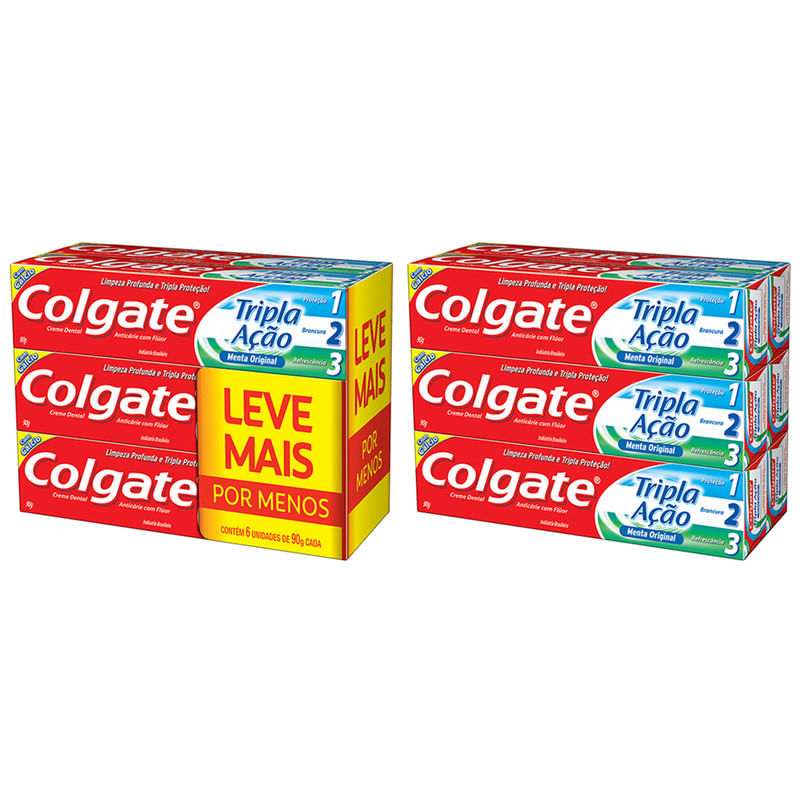 Creme-Dental-Colgate-Tripla-Acao-Menta-Original-90g-Promo-6-unidades-Leve-Mais-por-Menos