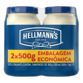 Maionese Tradicional Hellmann's Pack com 2 Unidades com 500g Cada