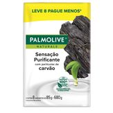 Sabonete Sensação Purificante Carvão Palmolive Naturals Pack com 8 Unidades de 85g Cada