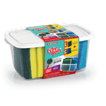 Kit-Esponja-Multiuso---Esponja-Nao-Risca-com-Ions-de-Prata-Esfrebom-Pote-com-6-Unidades