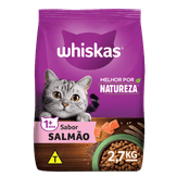 Ração para Gatos Adultos 1+ Salmão Whiskas Melhor por Natureza Pacote 2,7kg