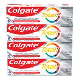 Creme Dental Clean Mint Total 12 Colgate Pack com 4 Unidades 90g Cada