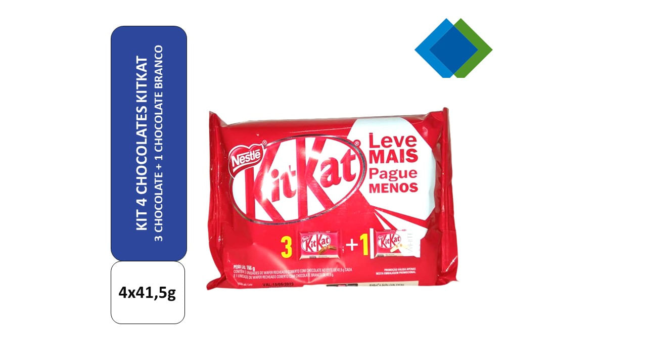 Kit 4 Chocolates Kit Kat 41,5g Cada Leve Mais Pague Menos