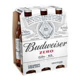 Cerveja Budweiser Zero Álcool Pack 6 Garrafas 330ml Cada