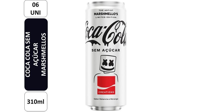 Refrigerante-Coca-Cola-sem-Acucar-Marshmello-s-Pack-6-Latas-310ml-Cada