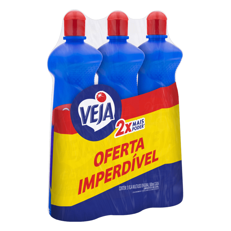 Limpador-Multiuso-Original-2x-Mais-Poder-Veja-Pack-com-3-Unidades-500ml-Cada-Gratis-50--Desconto-na-3ª-Unidade