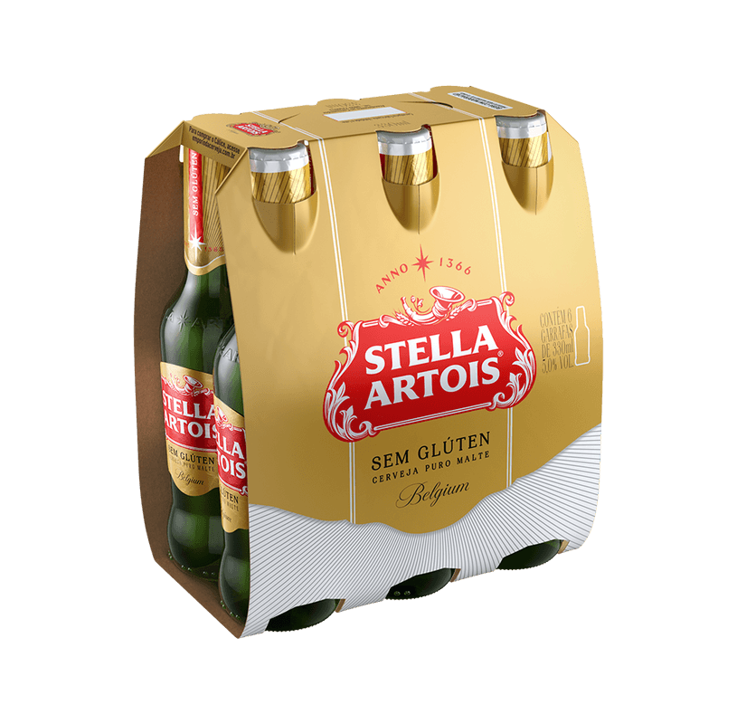Cerveja Stella Artois pack de 330ml c/6 unidades