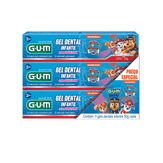 Gel Dental Infantil GUM Patrulha Canina Pack 3 Unidades 50g Cada