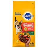 Ração para Cachorro Adulto Pedigree Raças Pequenas e Minis Sabor Carne Frango e Cereais 2,7Kg