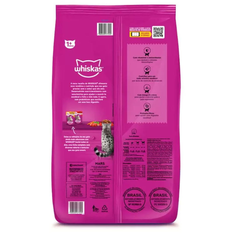 Ração para Gatos Adultos Whiskas Sabor Peixe 2,7Kg