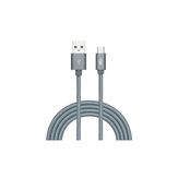 Cabo Usb Micro em Nylon Trançado 2 Metros I2go Pro Cor Chumbo