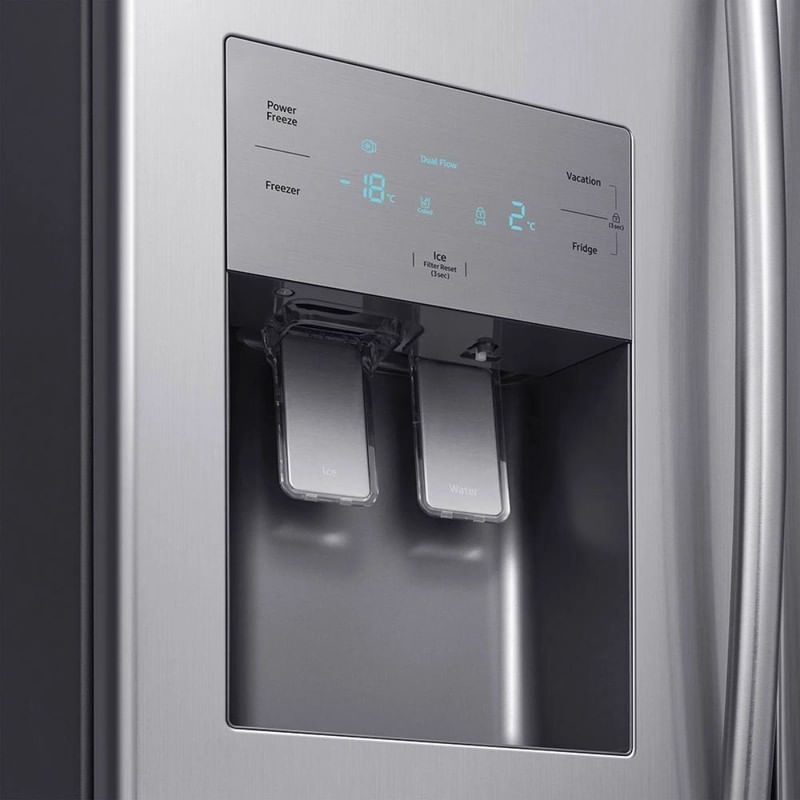 Geladeira-Refrigerador-Side-by-Side-RSN34-Samsung-Inox-501-L--110-V-Lateral