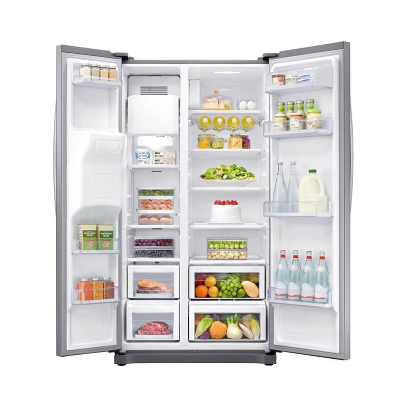 Geladeira-Refrigerador-Side-by-Side-RSN34-Samsung-Inox-501-L--110-V-Aberto