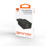 Carregador Universal com Duas Portas USB 2.1A Geonav Essential