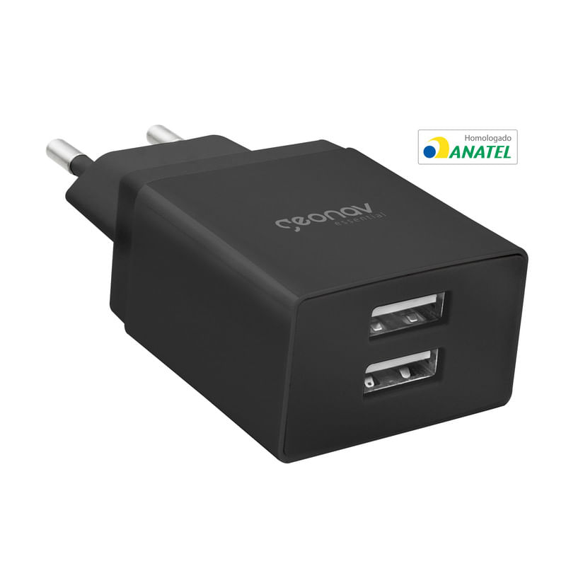 Carregador-Universal-com-Duas-Portas-USB-2.1A-Geonav-Essential