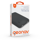 Carregador Portátil USB com Duas Saídas 5000mAh Geonav Essential