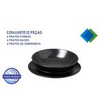 Aparelho de Jantar 12 Peças Cinza Escuro