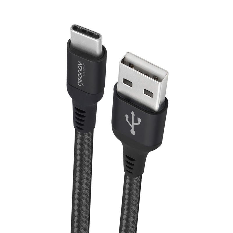 Cabo-USB-C-para-USB-em-Nylon-Trancado-2.0-1m-Preto-Geonav-Essential