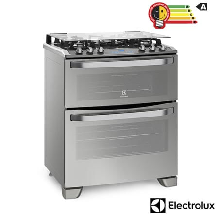 Fogao-5-Bocas-Prata-Automatico-com-Mesa-de-Vidro-e-Duplo-Forno-76DXV-127V-Electrolux