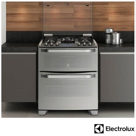Fogao-5-Bocas-Prata-Automatico-com-Mesa-de-Vidro-e-Duplo-Forno-76DXV-127V-Electrolux
