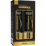 Kit com Shampoo + Vitaminas Mandioca 800ml e Condicionador Eico Frasco 750ml