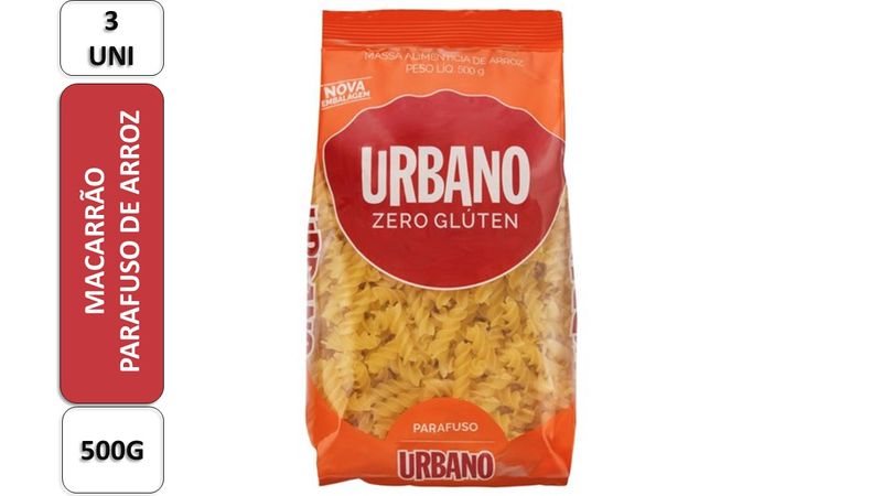 Macarrao-Parafuso-de-Arroz-Urbano-Zero-Gluten-Pack-com-3-Unidades-de-500g-Cada