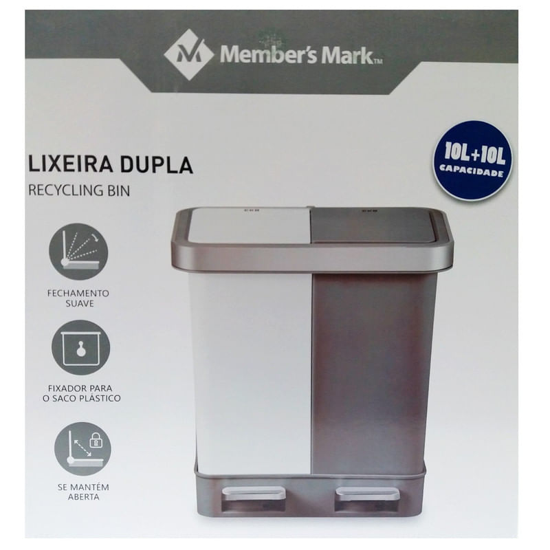 Lixeira-Dupla-Recycling-Bin-10l-Cinza-e-Branco-Member-s-Mark