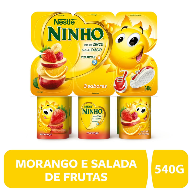Iogurte-Morango---Salada-de-Frutas---Maca-e-Banana-Ninho-Nestle-Bandeja-com-6-Unidades