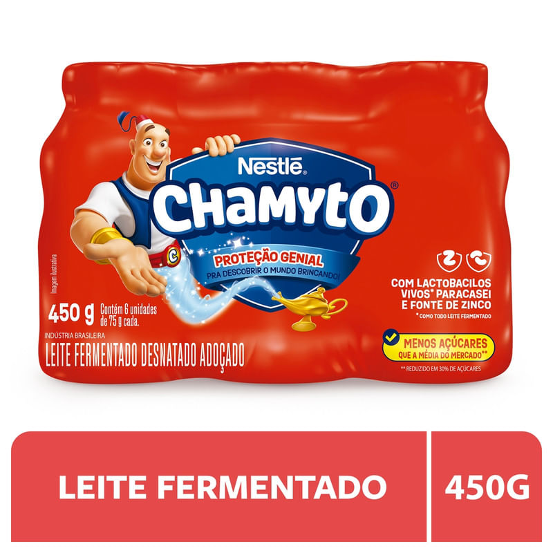Leite-Fermentado-Desnatado-Chamyto-Pacote-com-6-Unidades