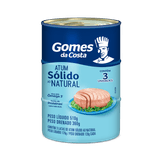 Atum Sólido ao Natural Gomes da Costa Pack com 3 Unidades de 170g Cada